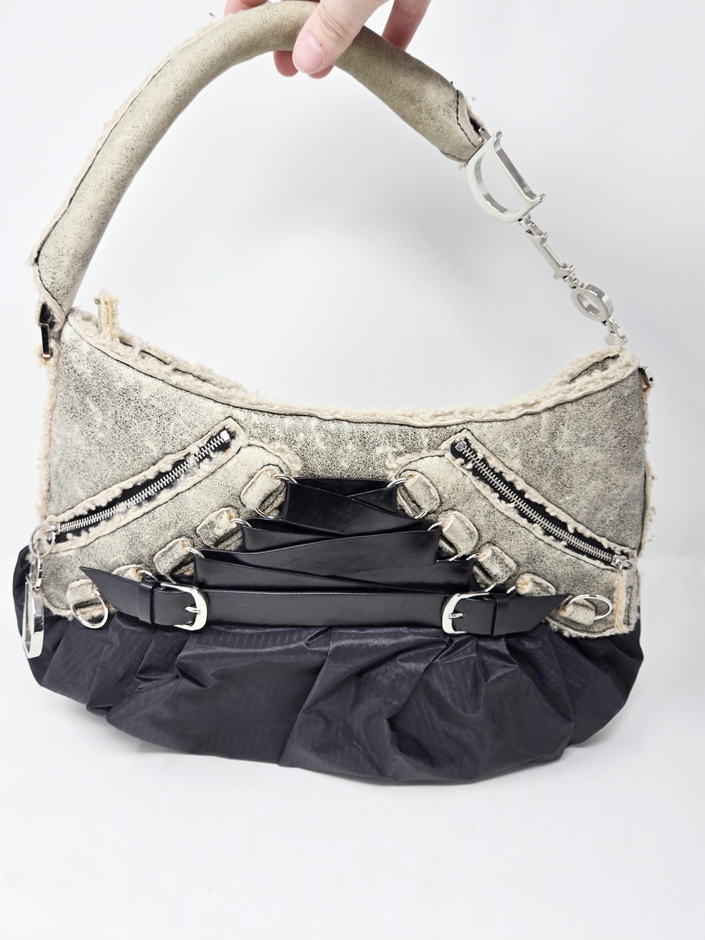 Christian Dior Vintage Shearling Ballet Corset Bag
